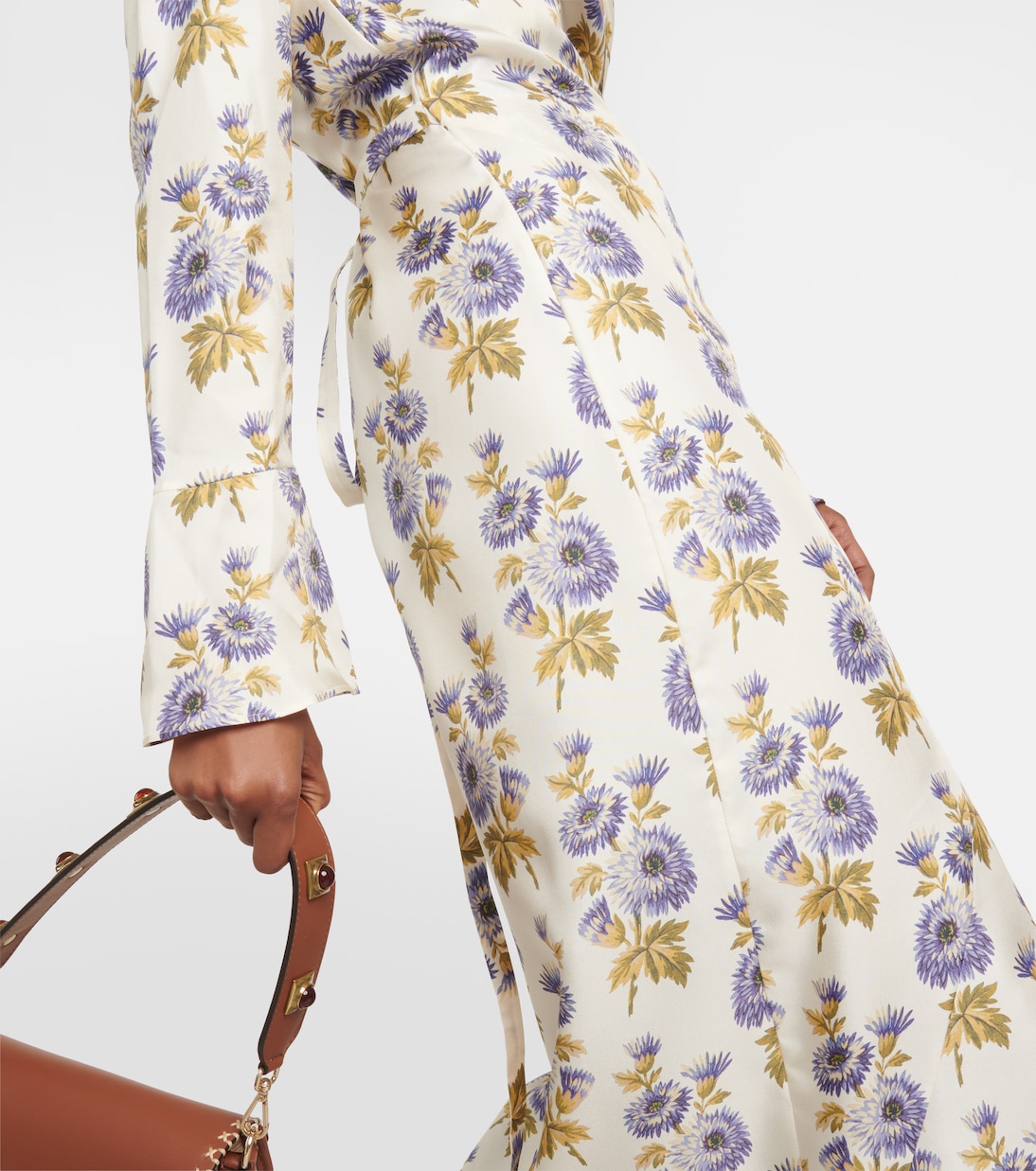 Abito midi a portafoglio in twill di misto seta | Etro