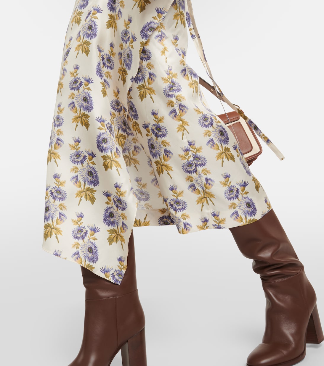 Abito midi a portafoglio in twill di misto seta | Etro