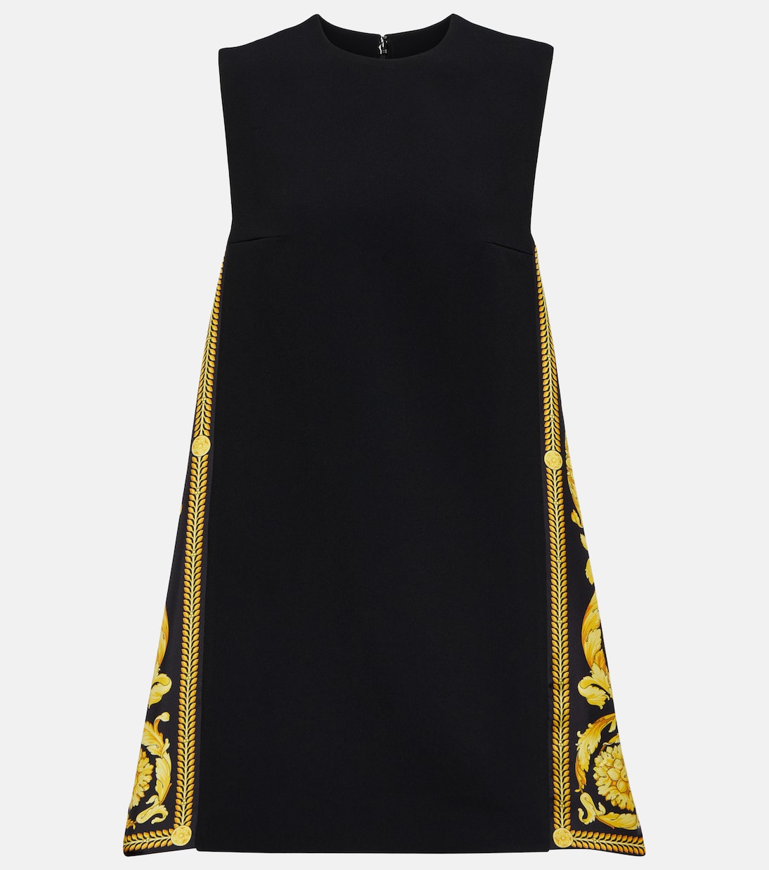 Vestido recto Barocco de crepé y sarga | Versace