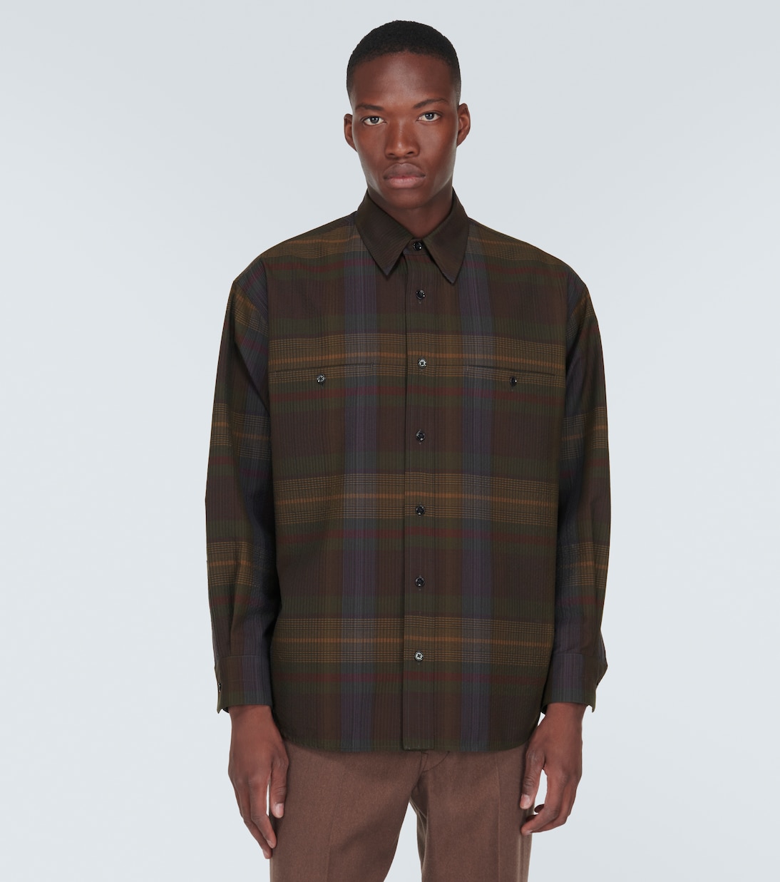 Checked wool shirt in multicoloured Lemaire Mytheresa