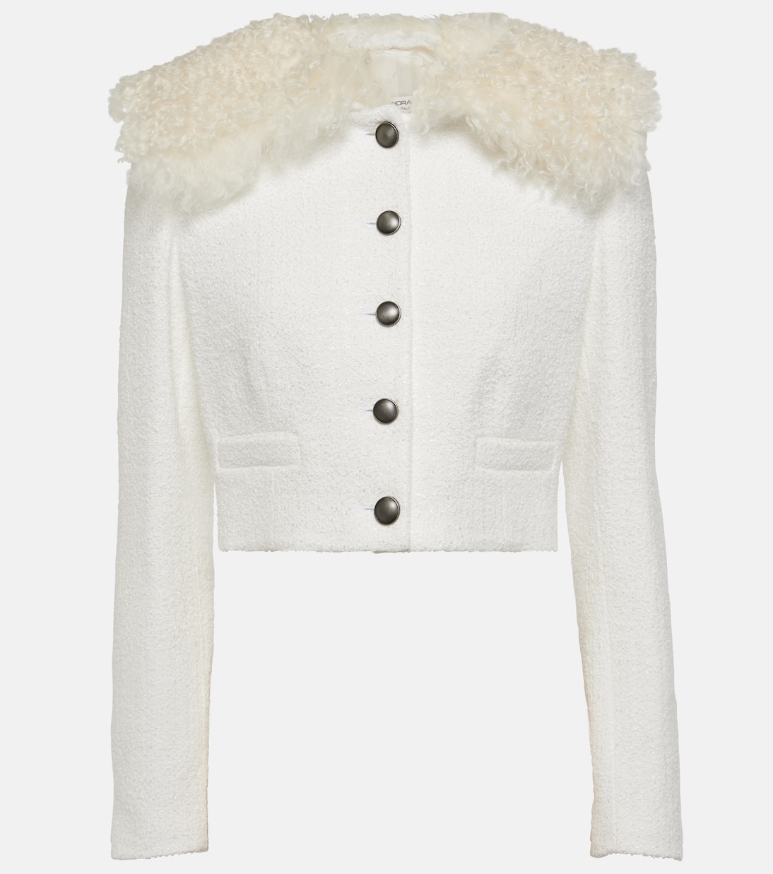 Giacca cropped in tweed a quadri | Alessandra Rich