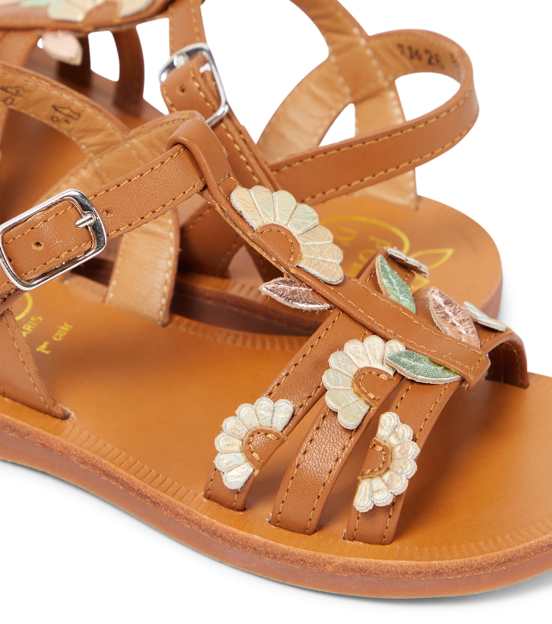 Sandali Plagette Multi Daisy in pelle | Pom d'Api