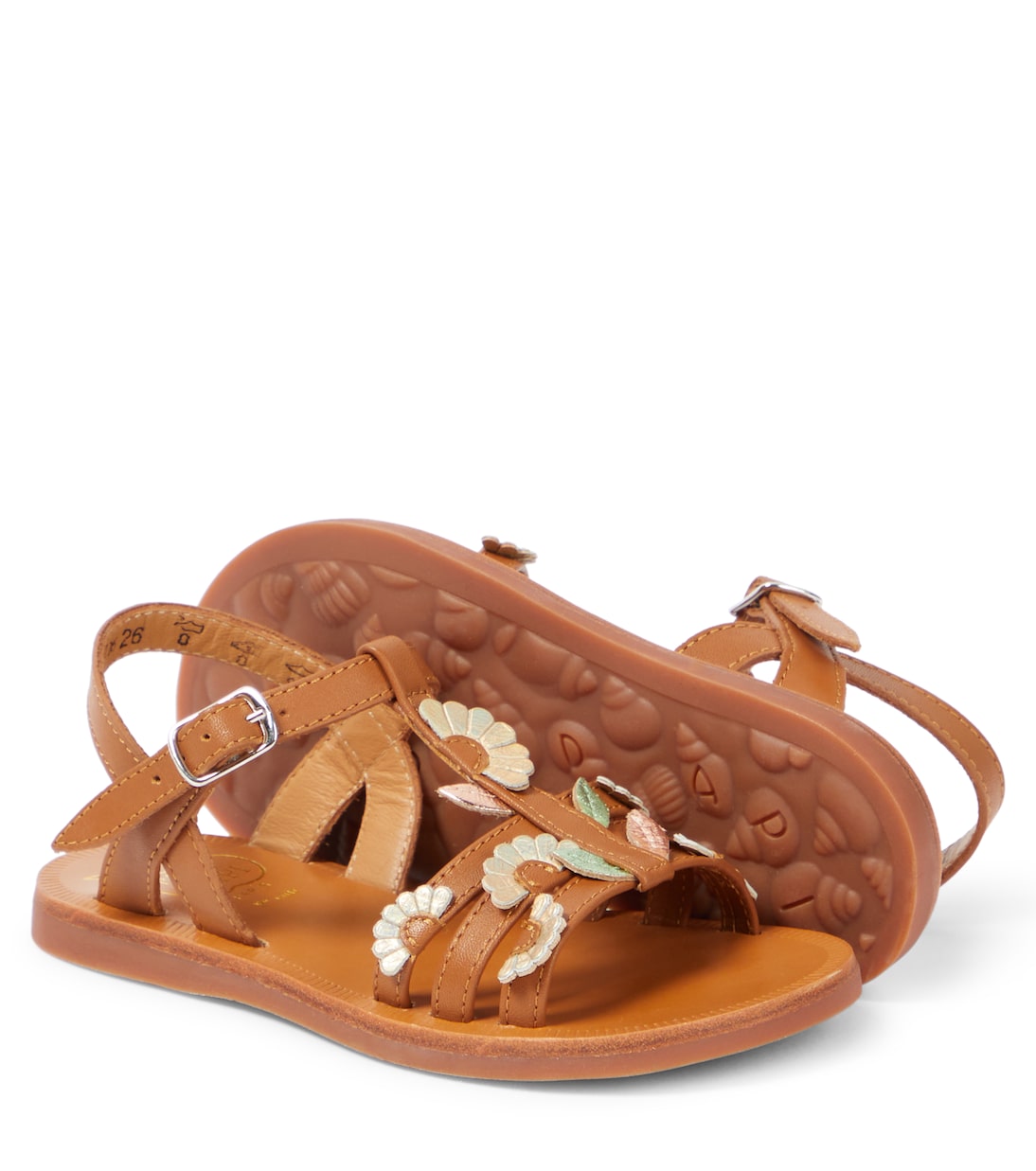 Sandali Plagette Multi Daisy in pelle | Pom d'Api