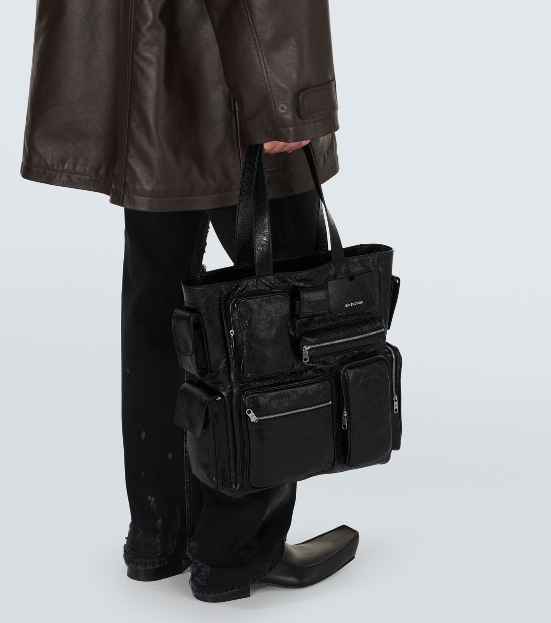 Superbusy distressed leather tote bag | Balenciaga