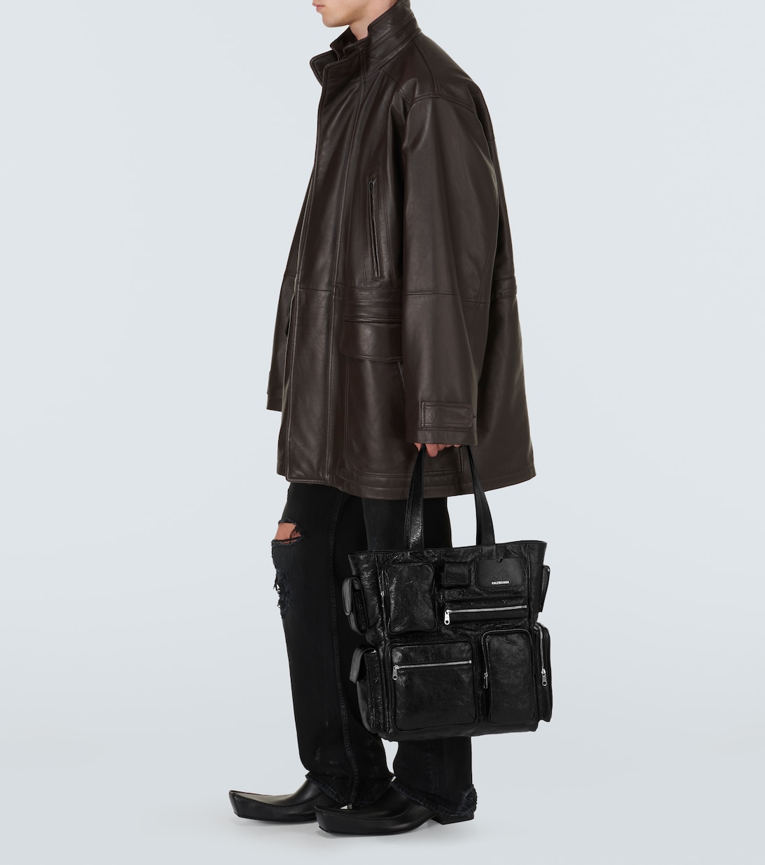 Superbusy distressed leather tote bag | Balenciaga