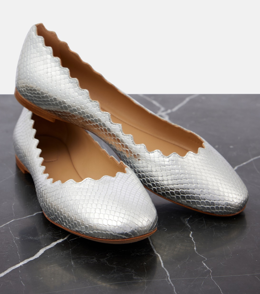 Ballerinas Lauren aus Metallic-Leder | Chloé