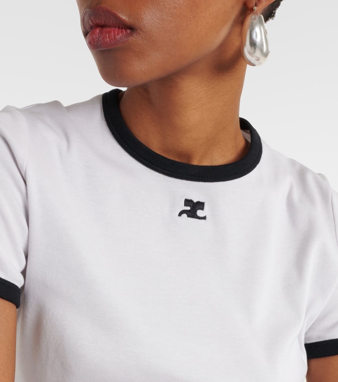 T-shirt Reedition en coton à logo | Courrèges