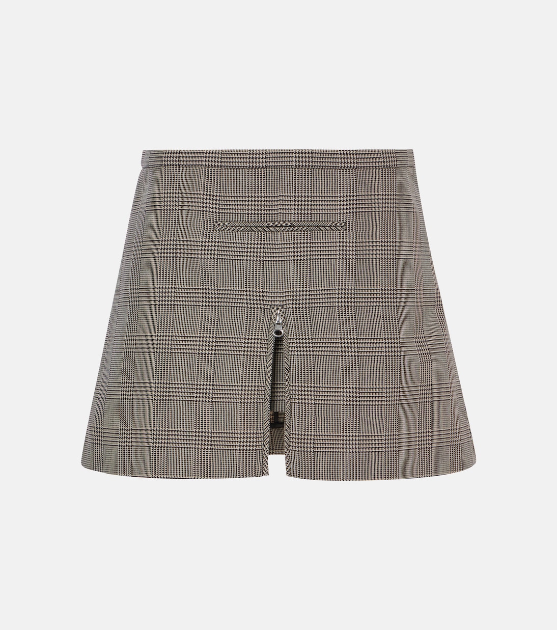 Prince of Wales check wool-blend miniskirt | Courrèges