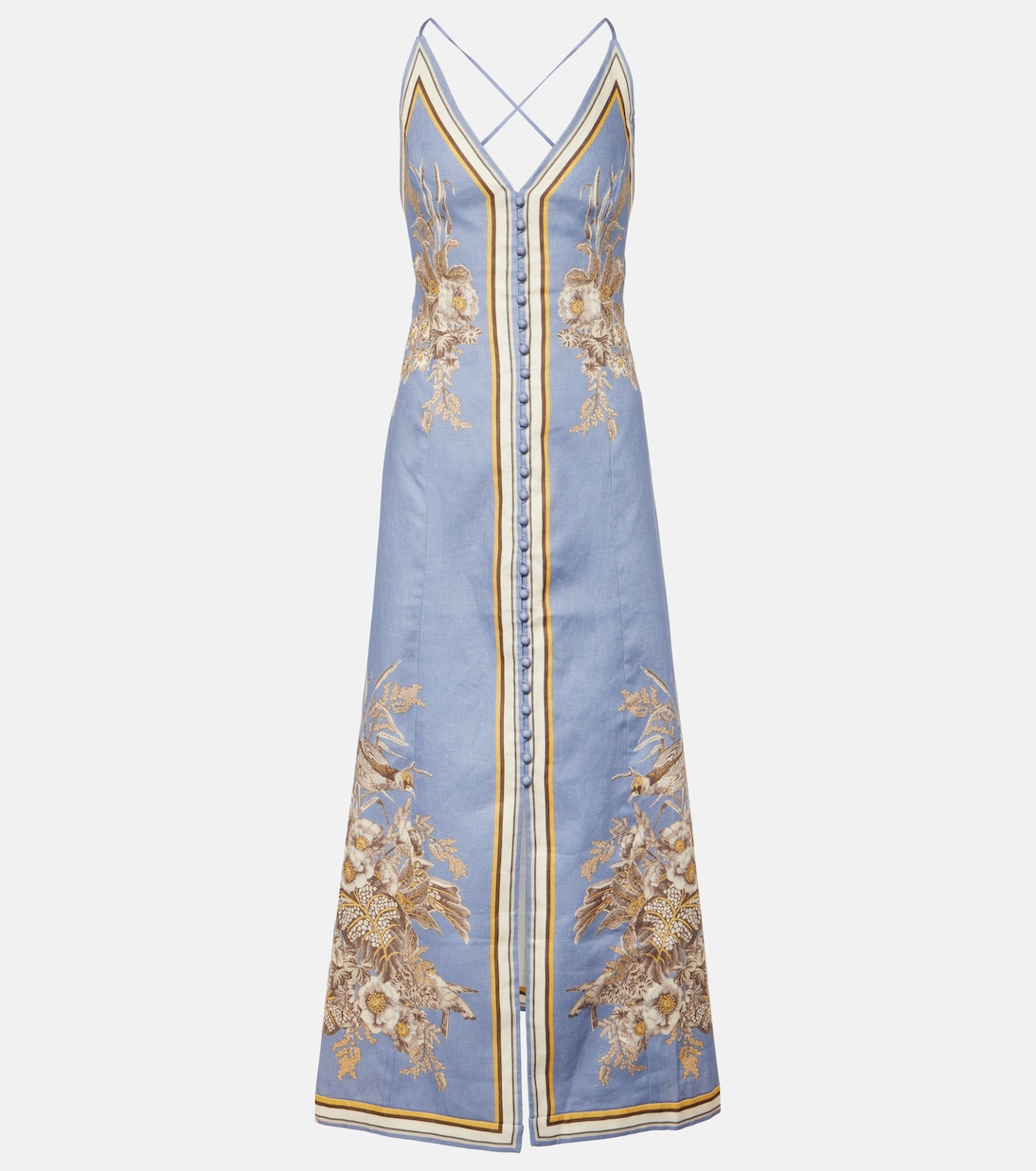 Ottie floral linen slip dress | Zimmermann