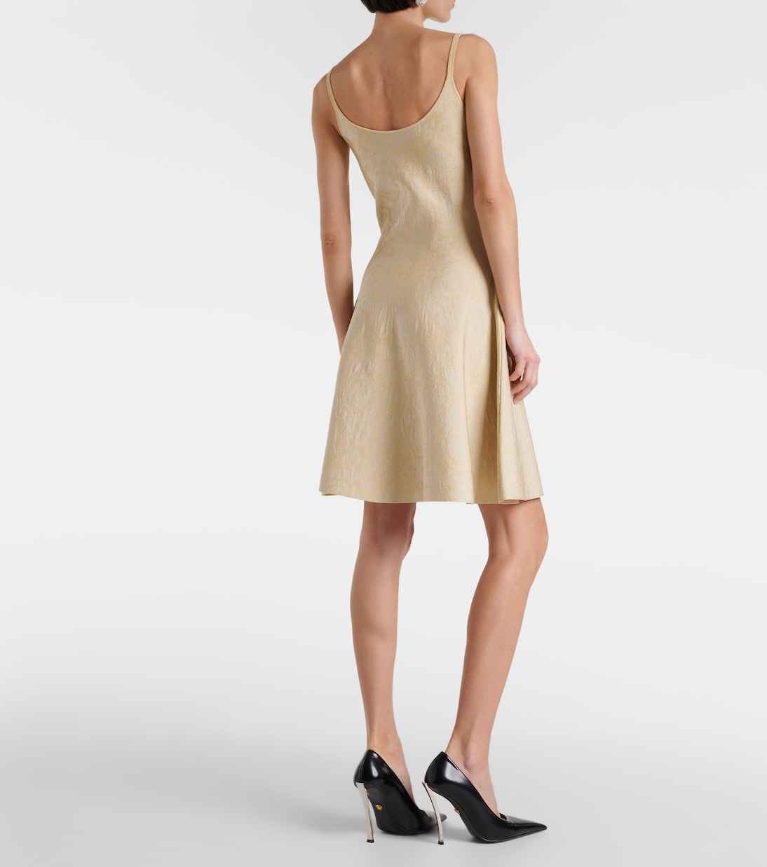 Miniabito in maglia con lamé | Versace