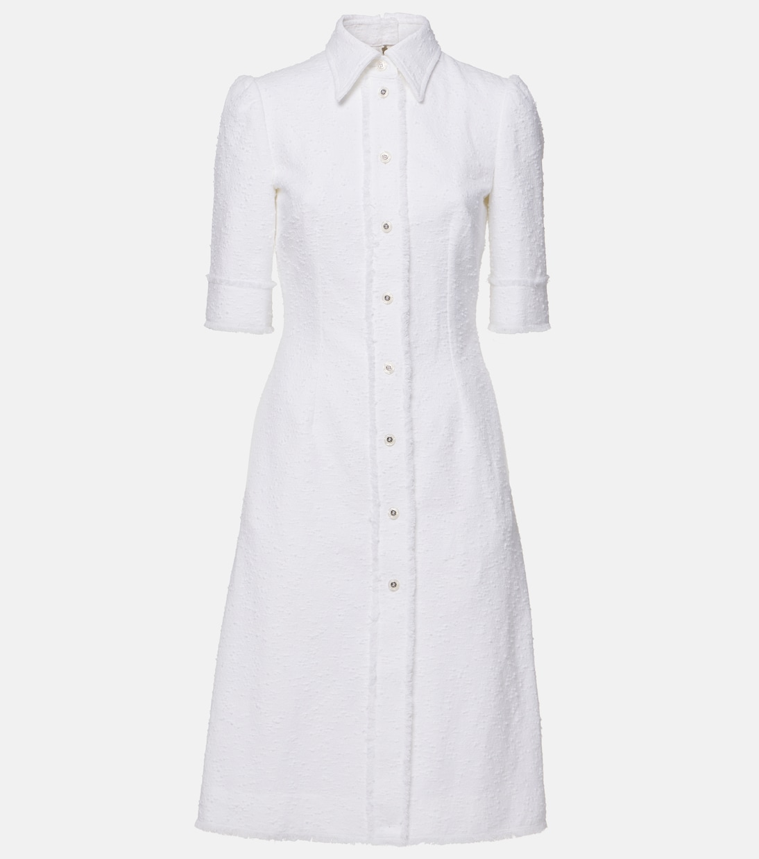 Robe chemise en tweed de coton mélangé | Dolce&Gabbana