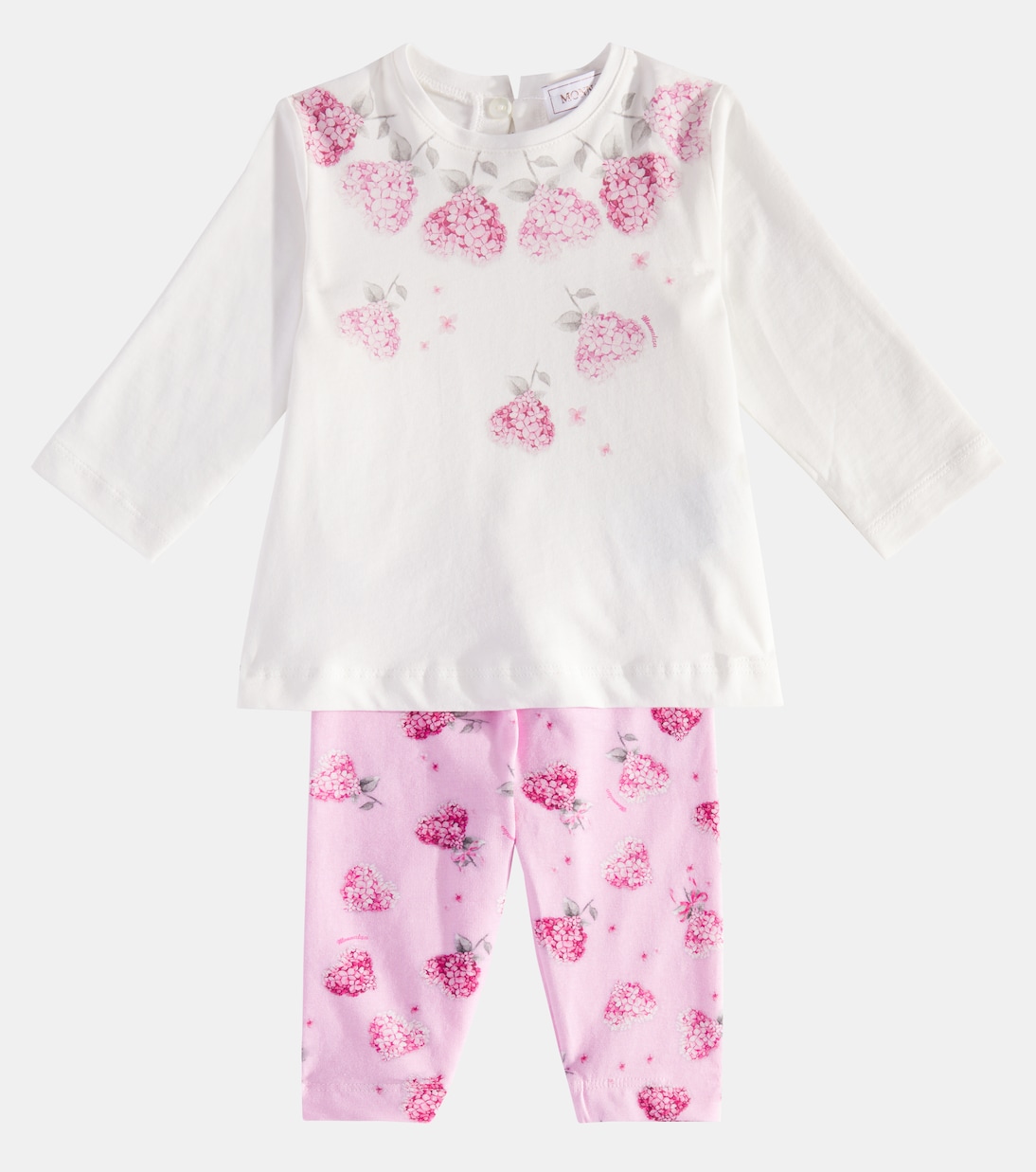 Bebé - set Flowery Heart de camiseta y leggings | Monnalisa