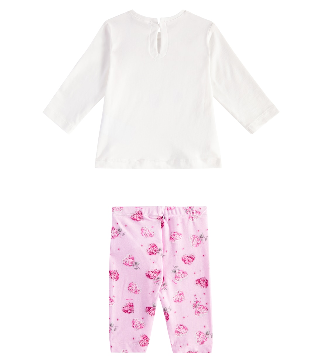 Bebé - set Flowery Heart de camiseta y leggings | Monnalisa