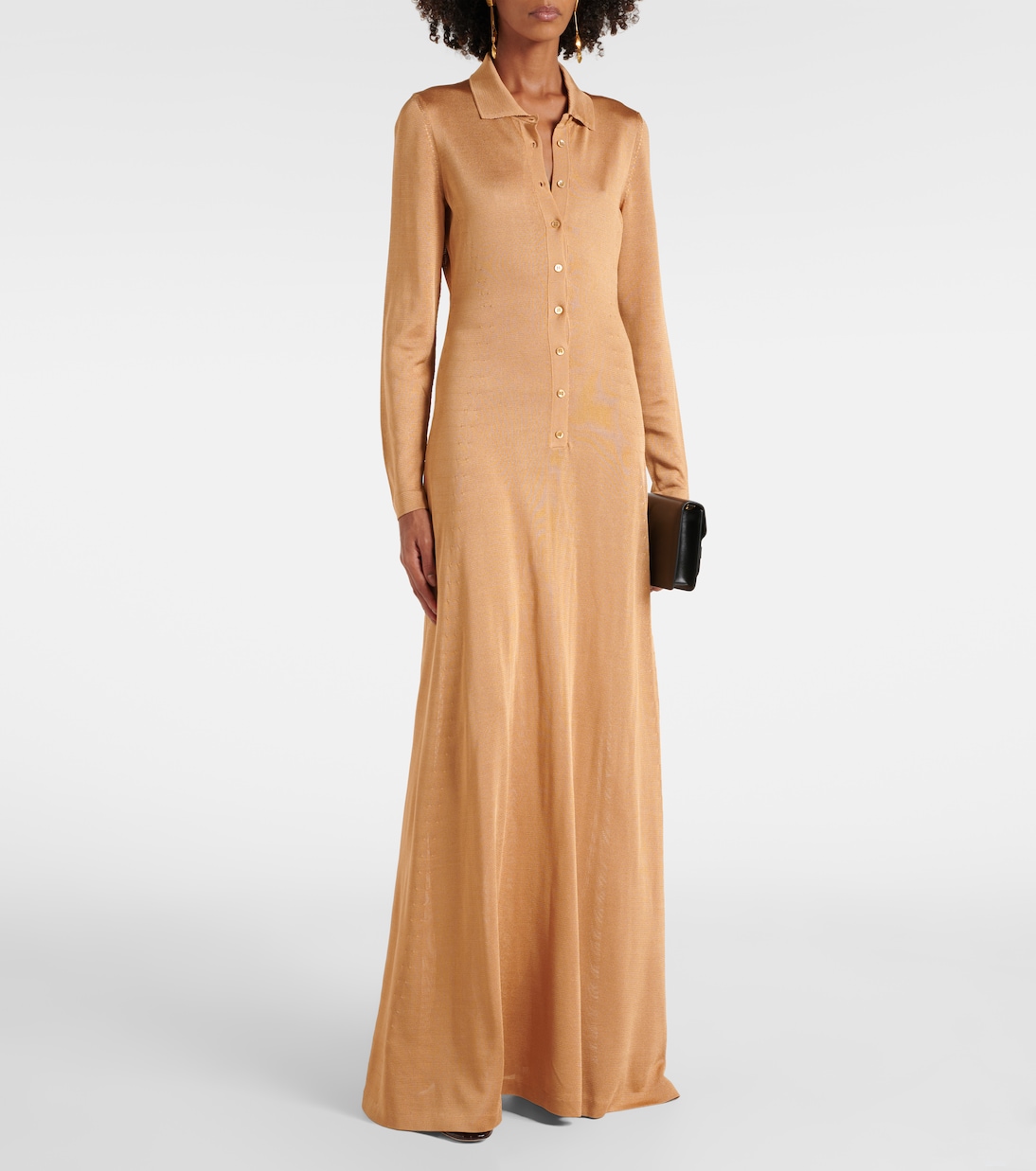 Vestido largo de punto con botones | Tom Ford