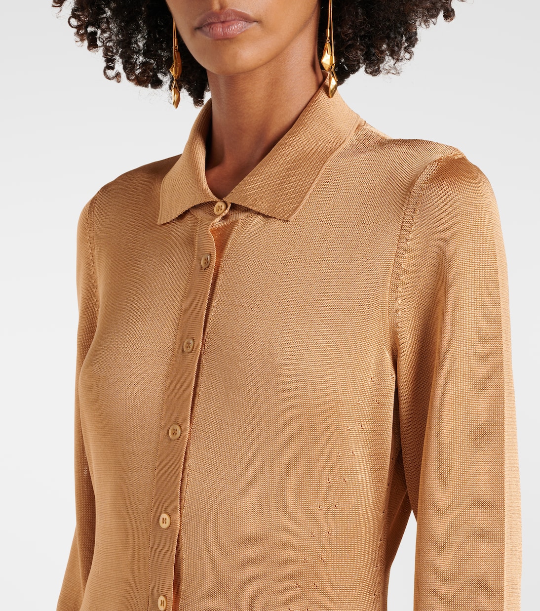 Vestido largo de punto con botones | Tom Ford