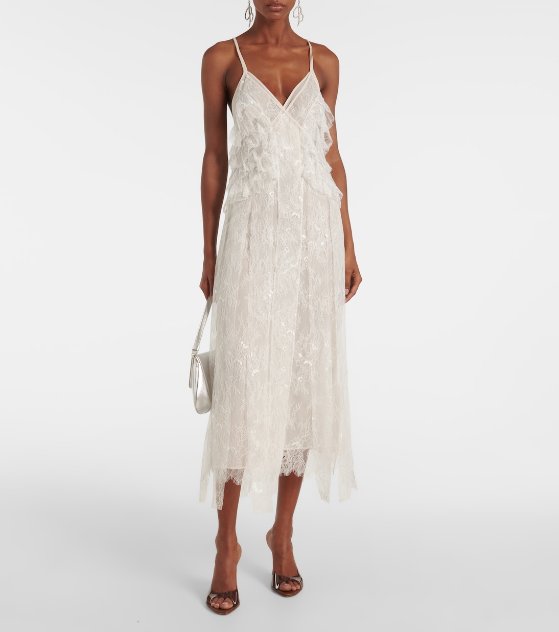 Vestido lencero de encaje | Blumarine