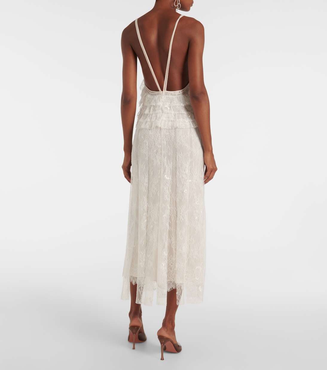 Vestido lencero de encaje | Blumarine