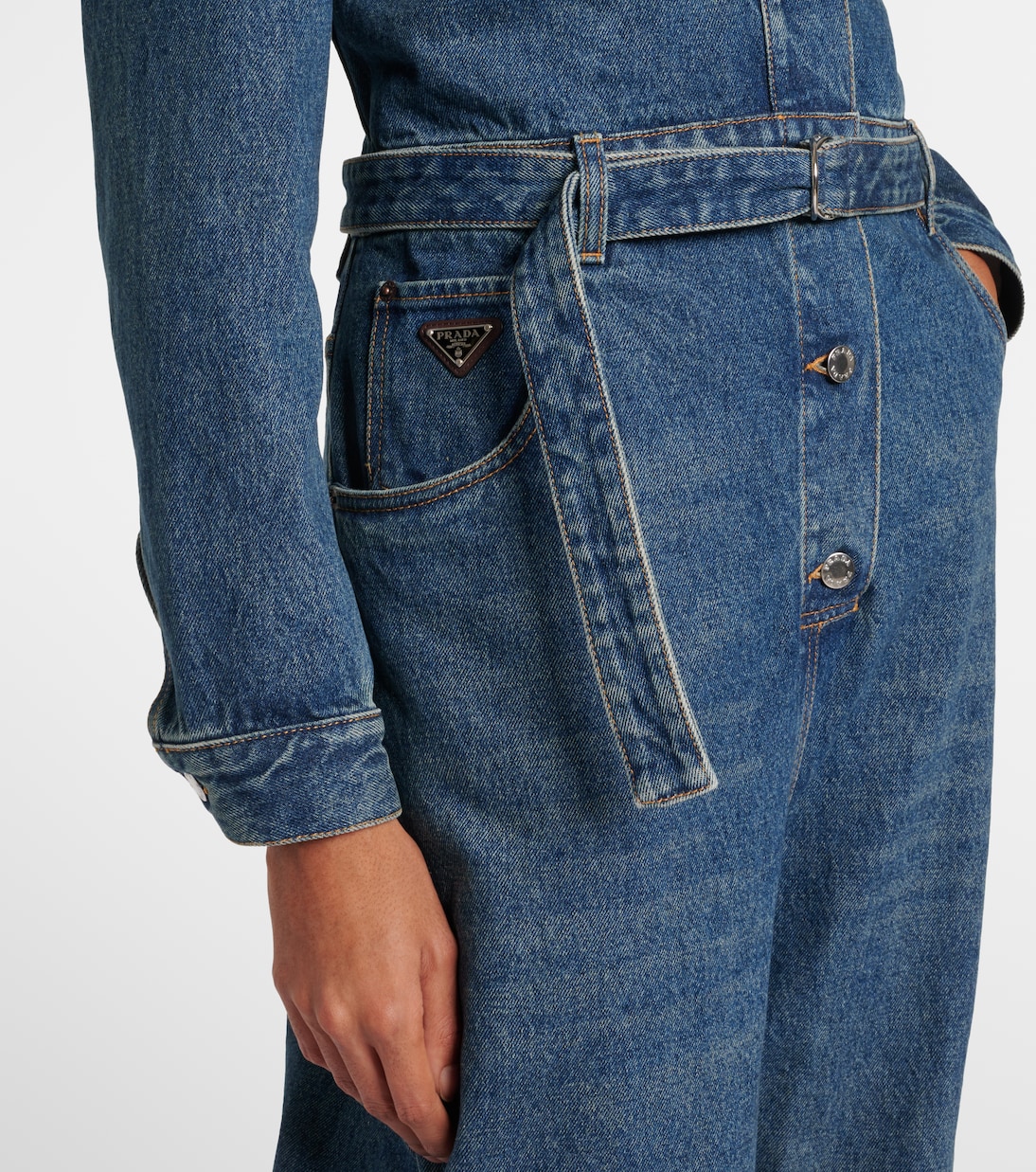 Mono de denim con cinturón | Prada