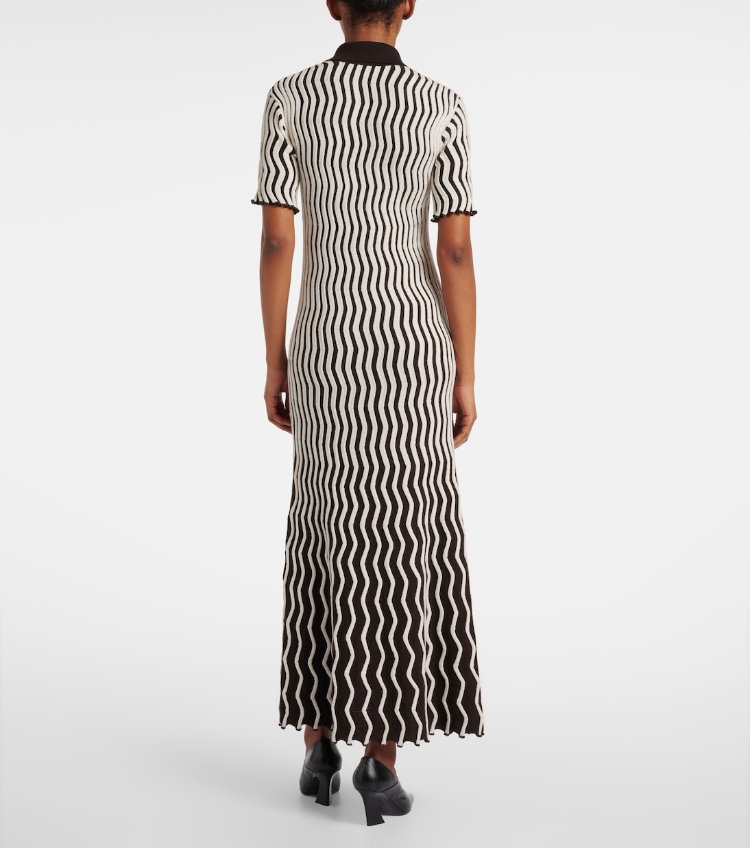 Abito lungo in lana a righe | Bottega Veneta