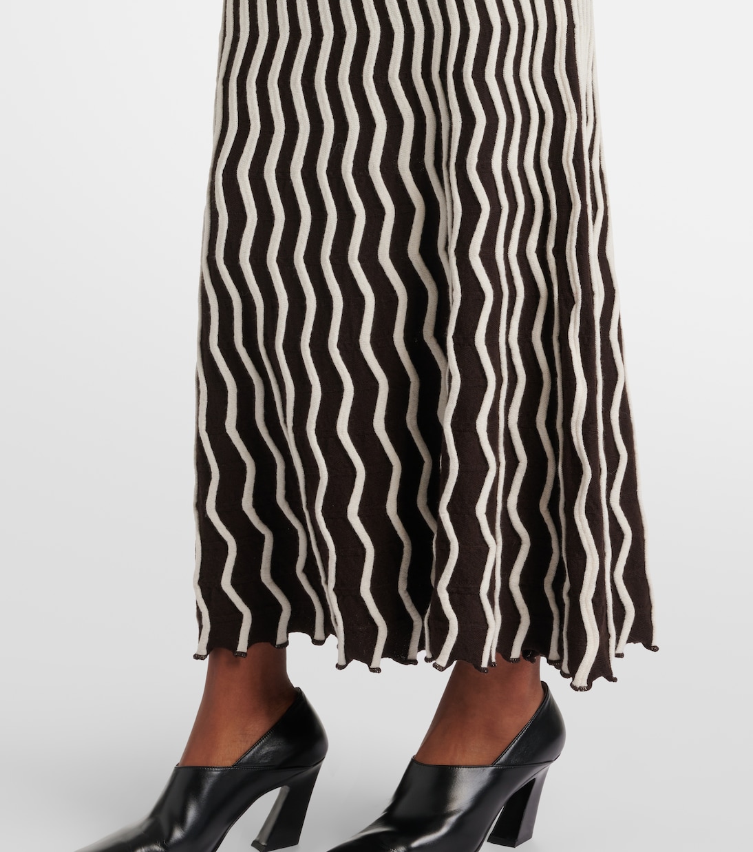 Abito lungo in lana a righe | Bottega Veneta