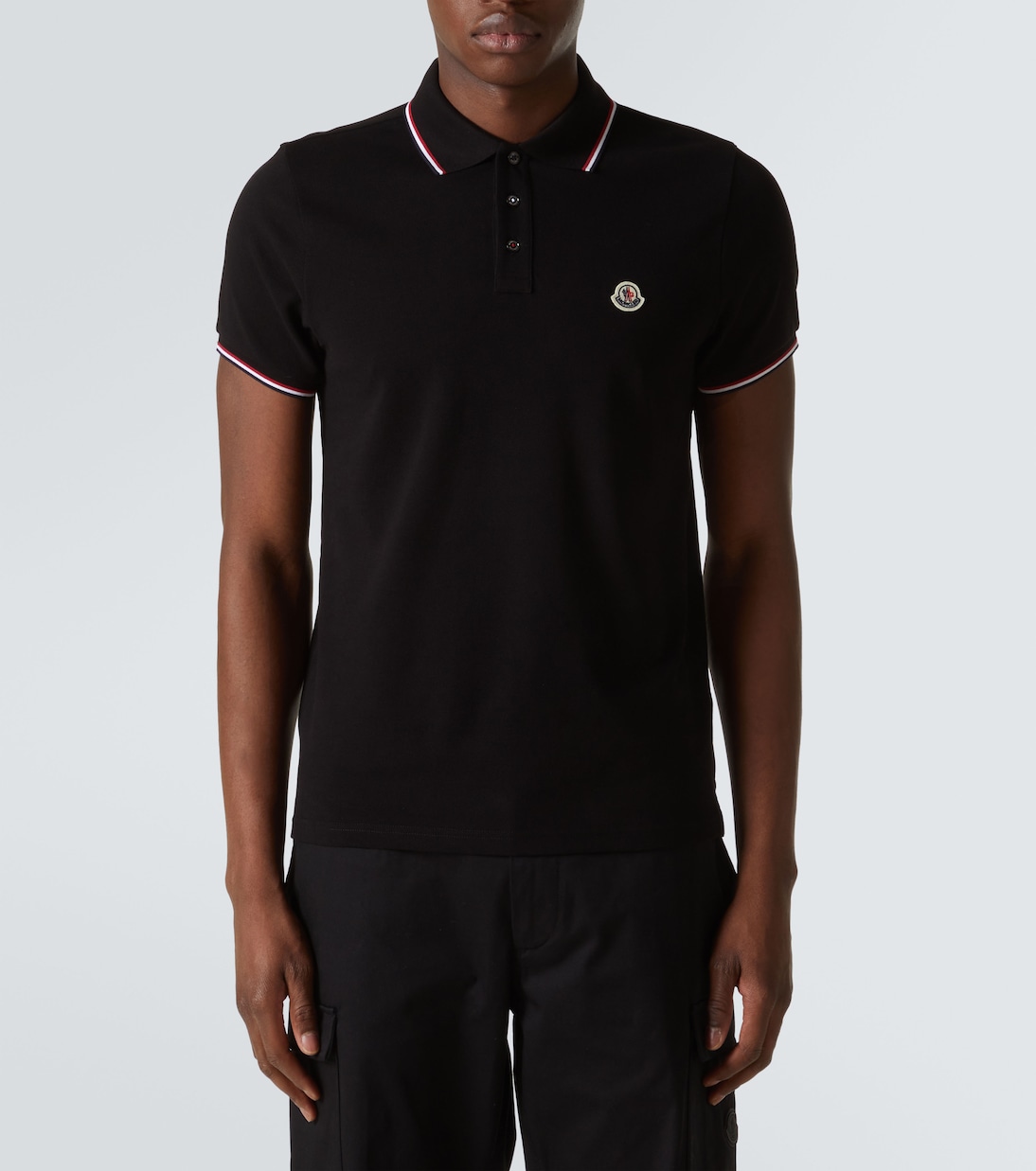 Polo de piqué de algodón con logo | Moncler