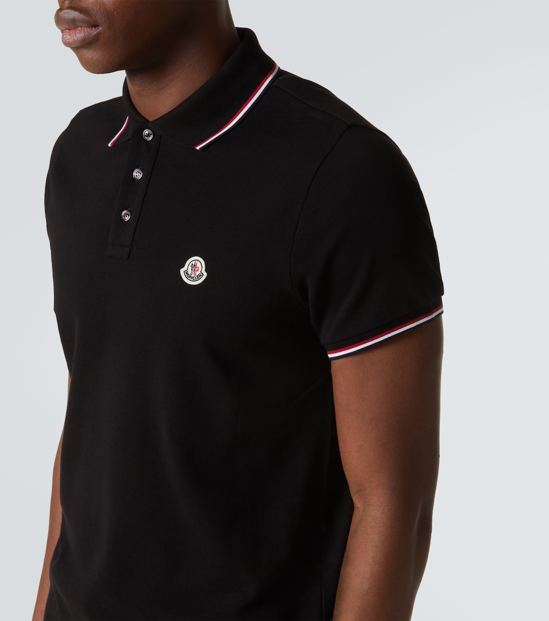 Polo de piqué de algodón con logo | Moncler