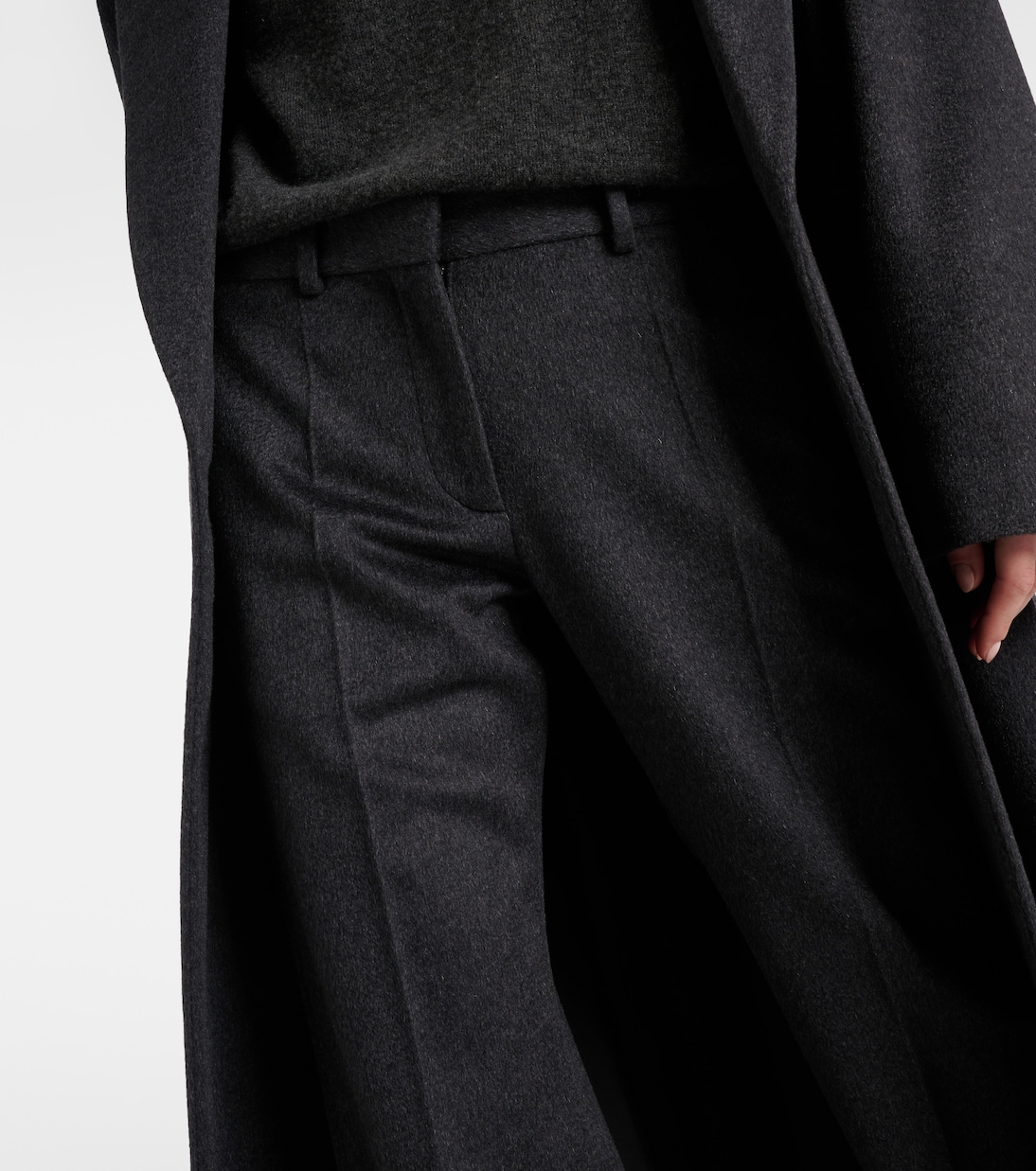 Pantaloni regular Selvie in cashmere | The Row