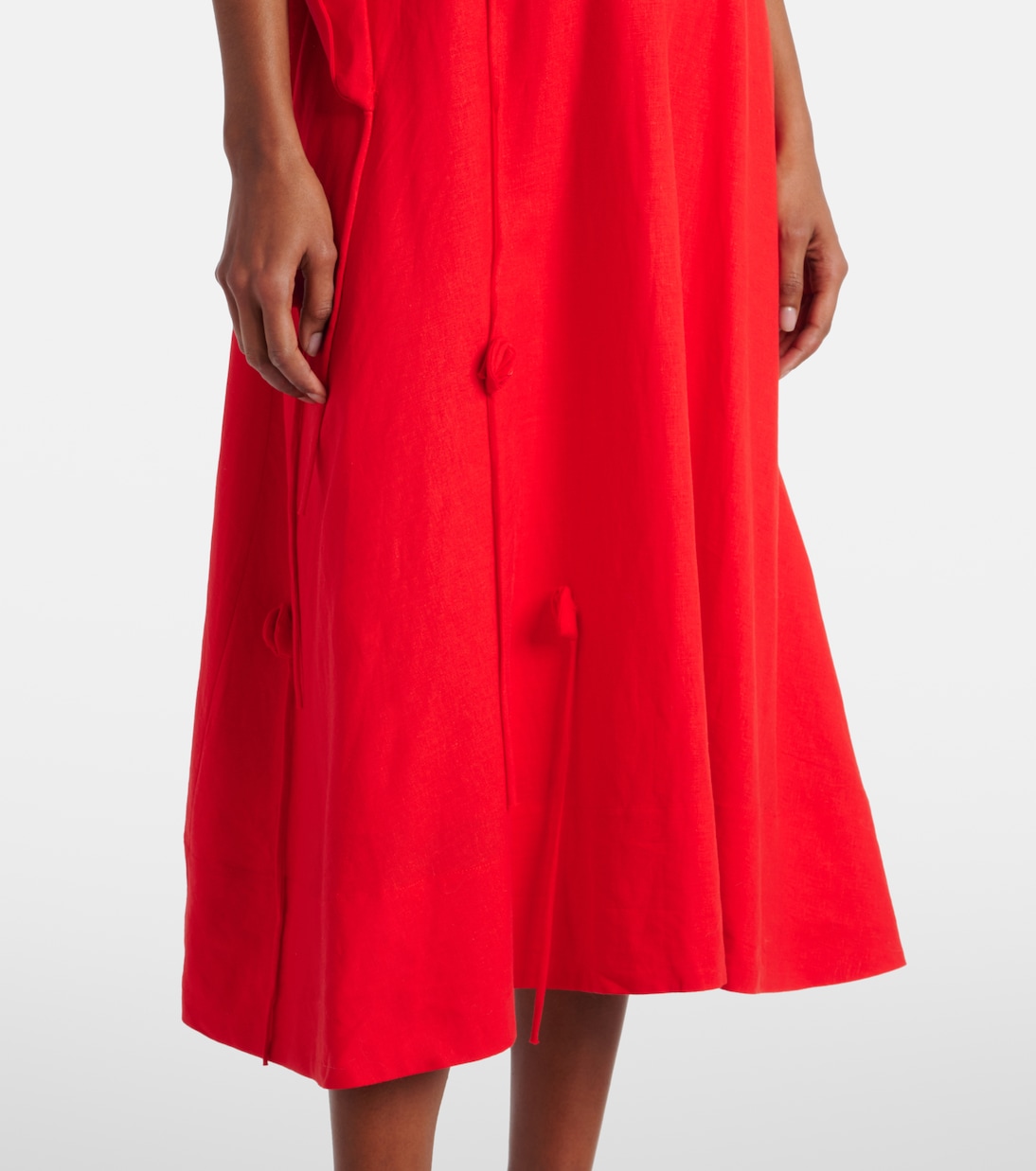 Besticktes Midikleid aus einem Leinengemisch | Farm Rio