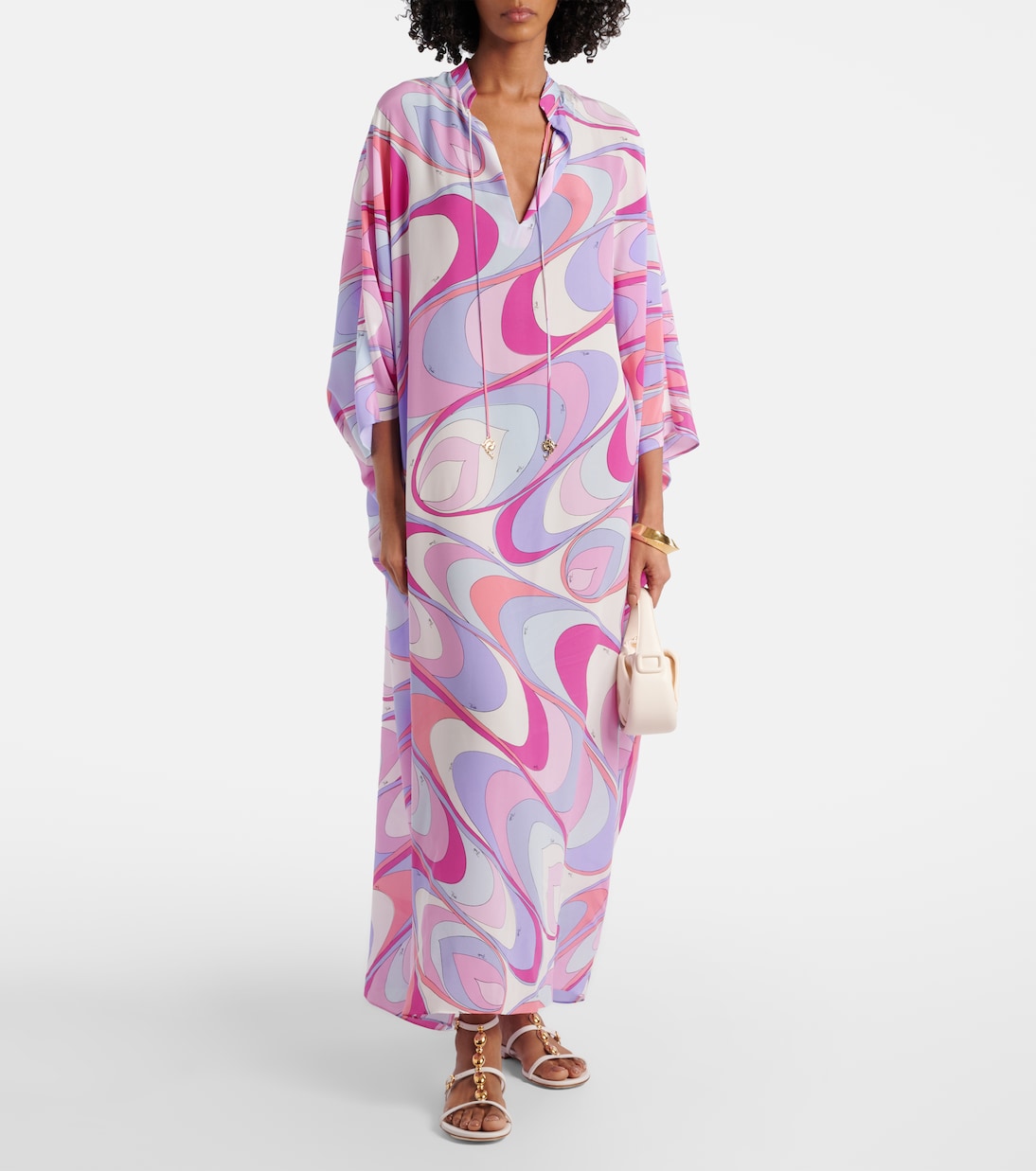 Caftano in seta crêpe de chine | Pucci