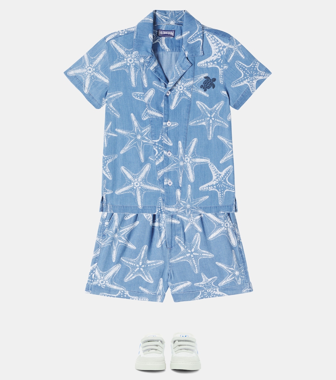 Printed denim bowling shirt | Vilebrequin Kids