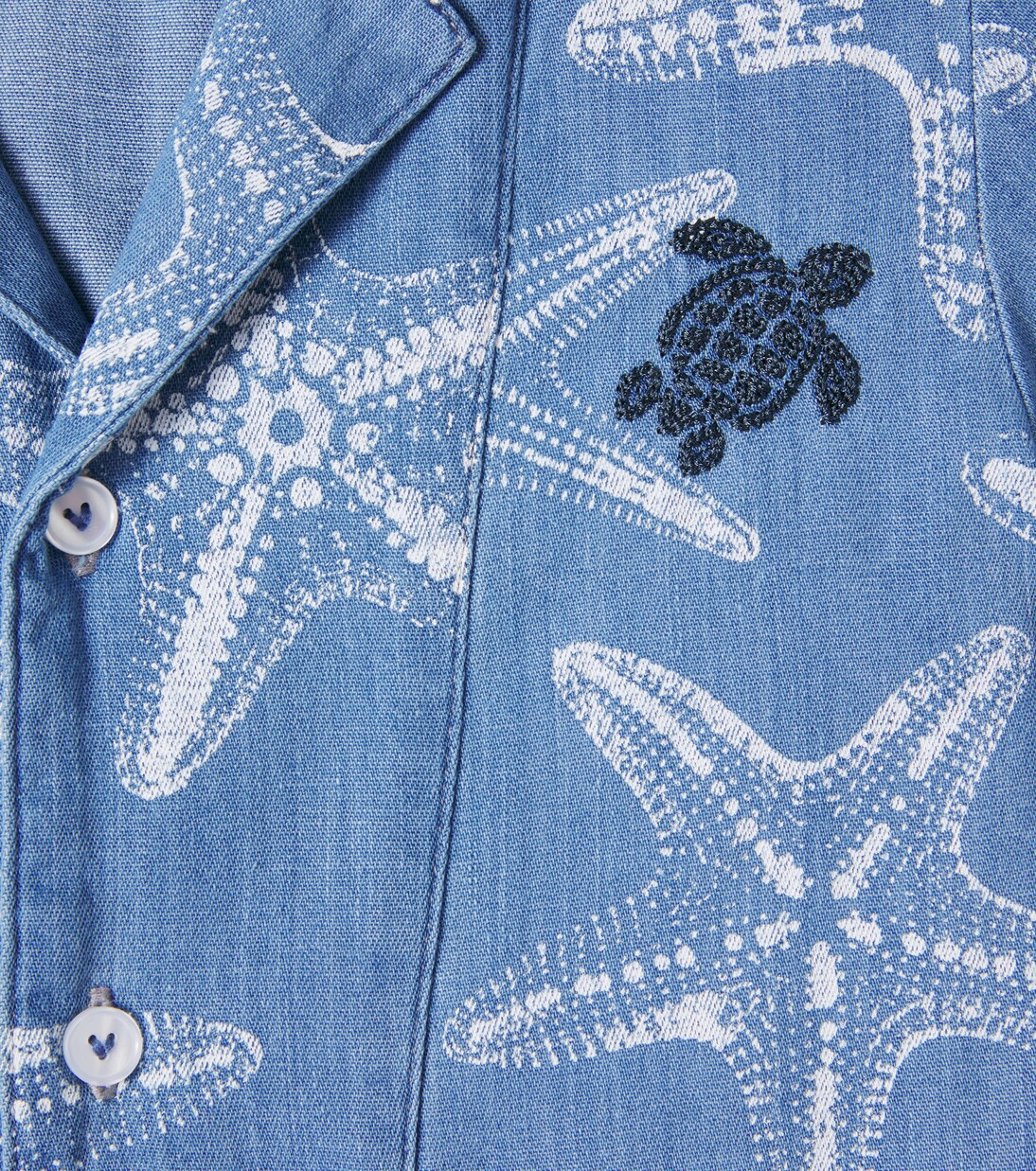 Printed denim bowling shirt | Vilebrequin Kids