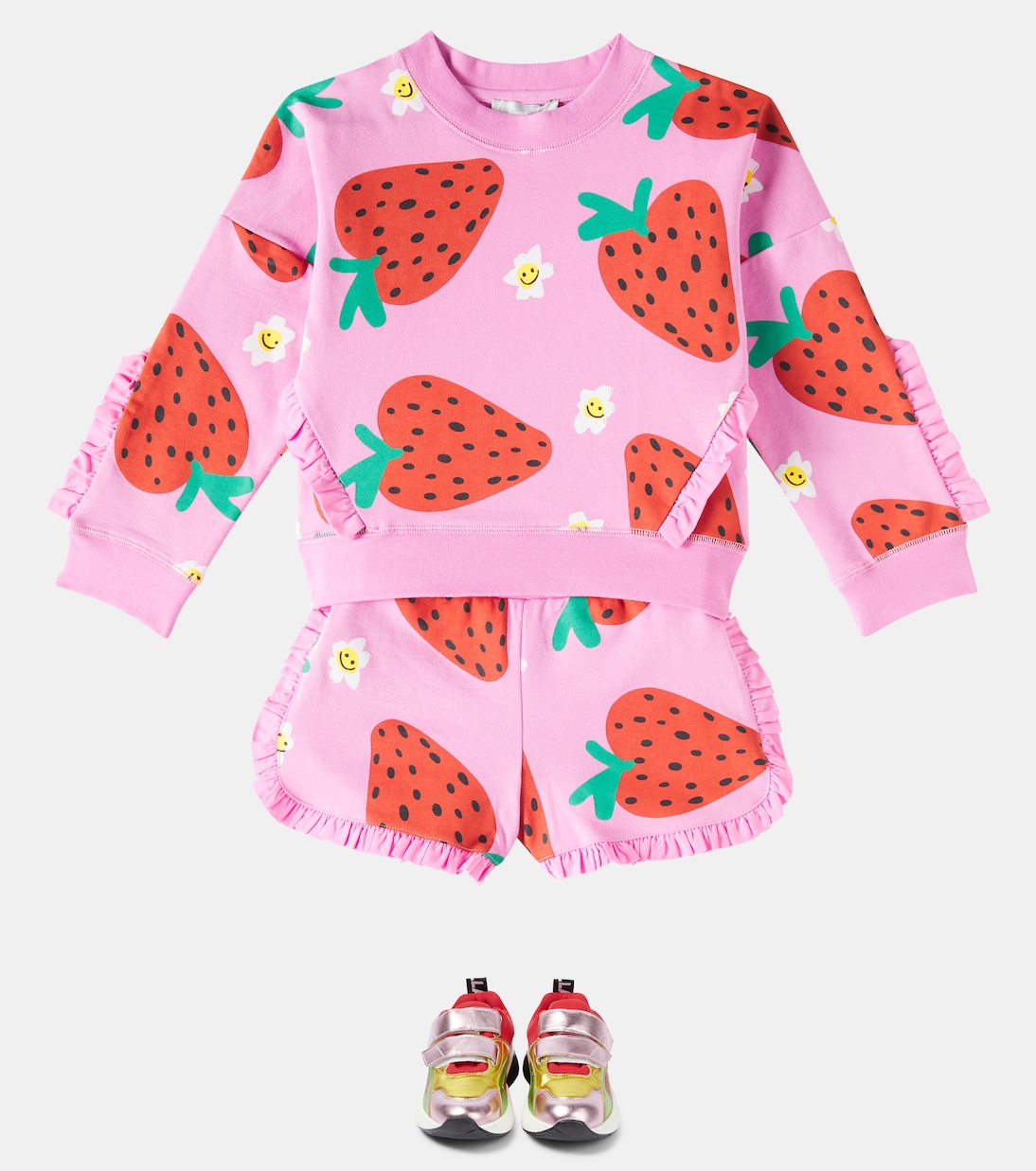 Felpa e shorts in pile di cotone | Stella McCartney Kids