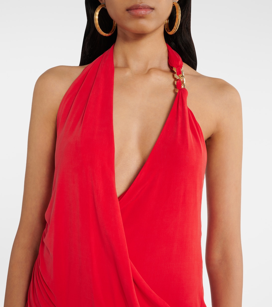 Draped halterneck jersey minidress | Balmain