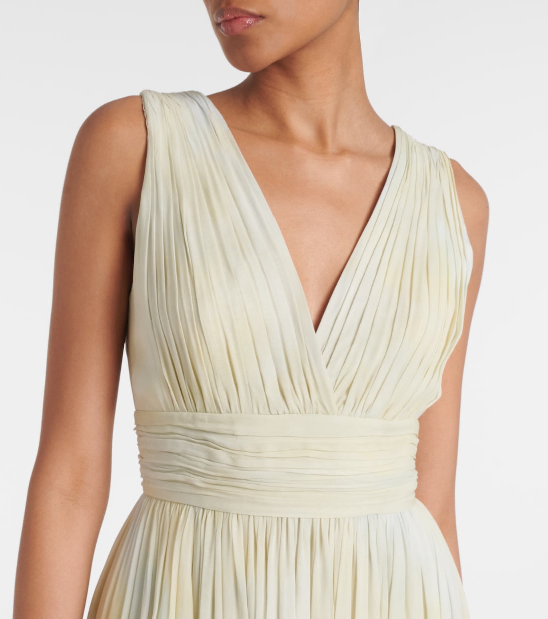 Abito lungo in georgette con stampa | Elie Saab