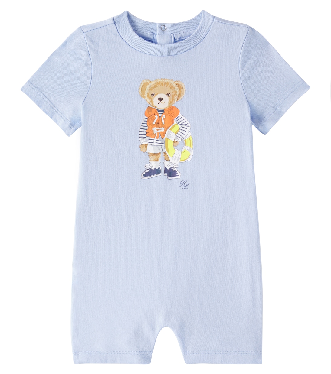 أفرول قصير من قطن جيرسيه لمولودة جديدة Polo Bear | Polo Ralph Lauren Kids