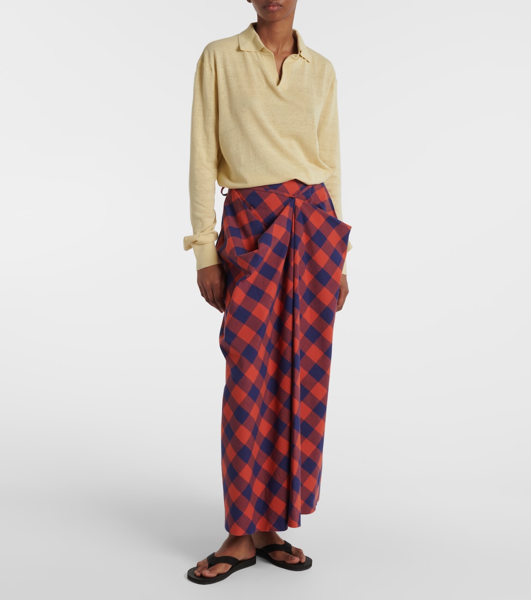 Gonna lunga Esperanza in flanella di cotone | The Row
