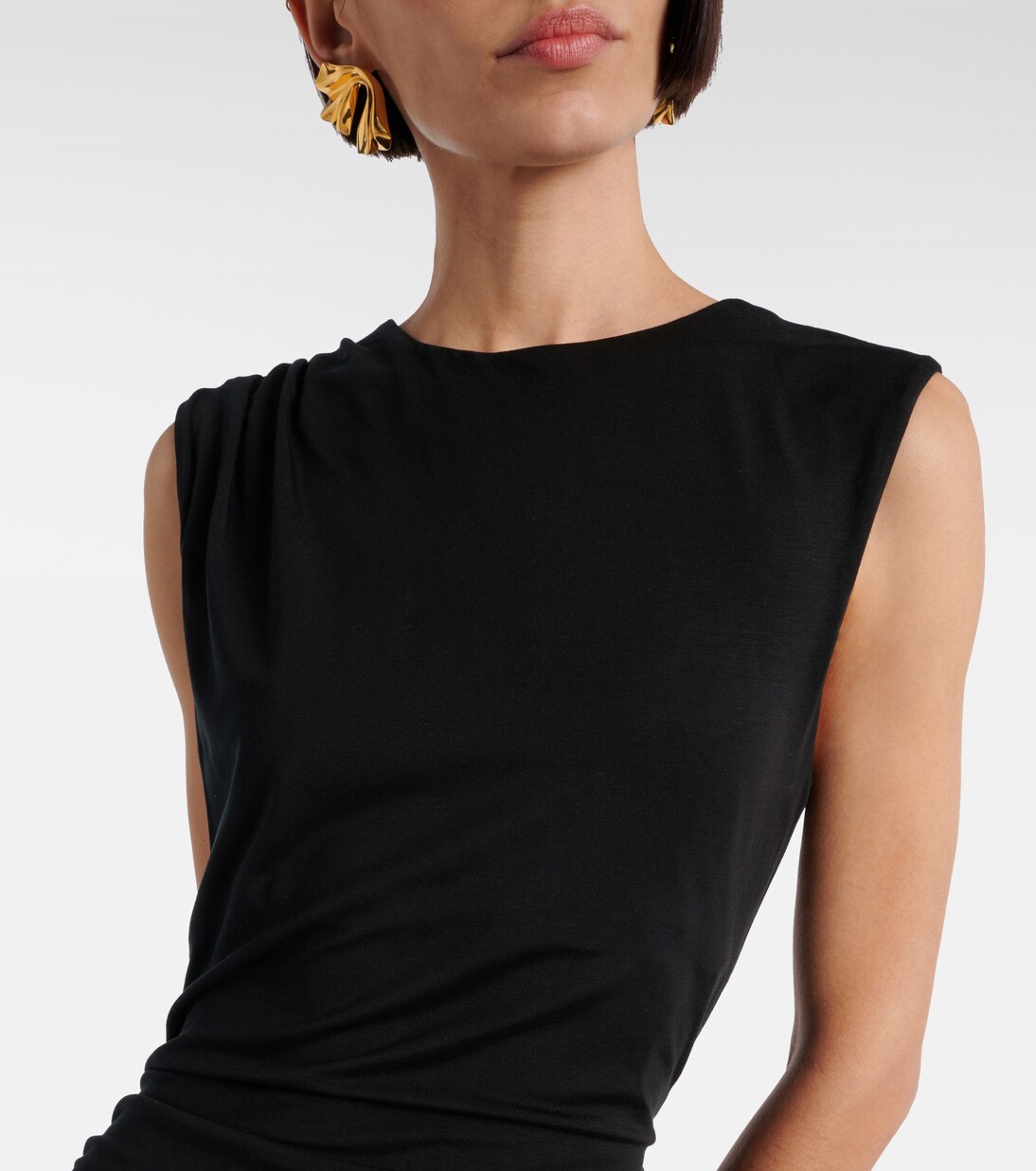Abito midi Baxter in jersey con ruches | Veronica Beard