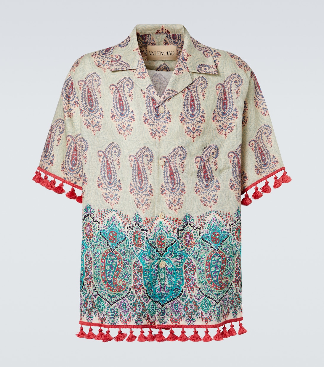 Camisa bowling de lino con paisley | Valentino