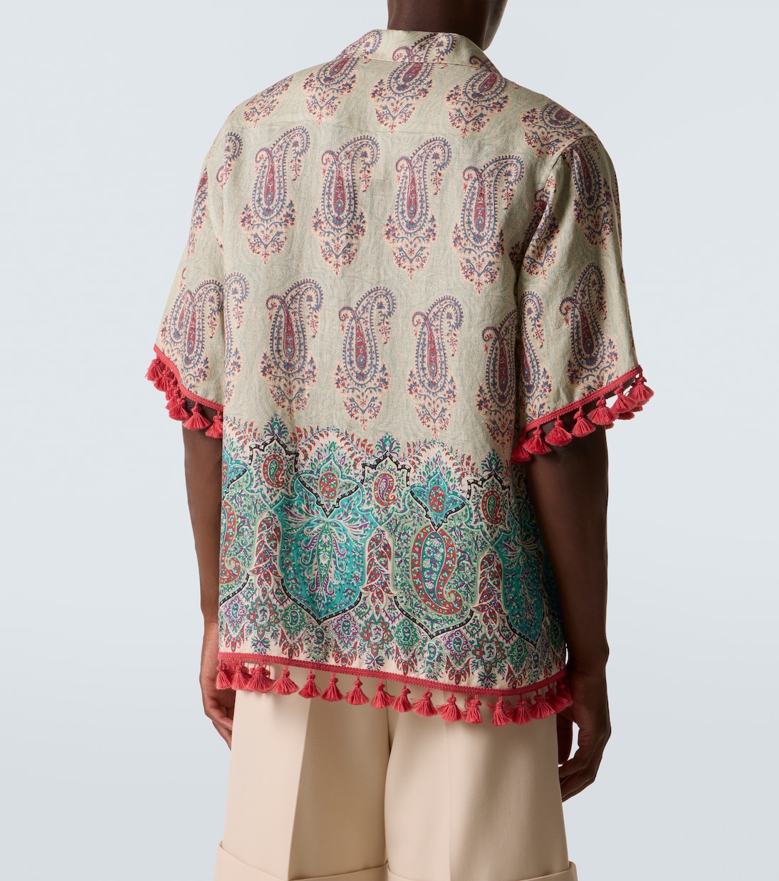 Camisa bowling de lino con paisley | Valentino
