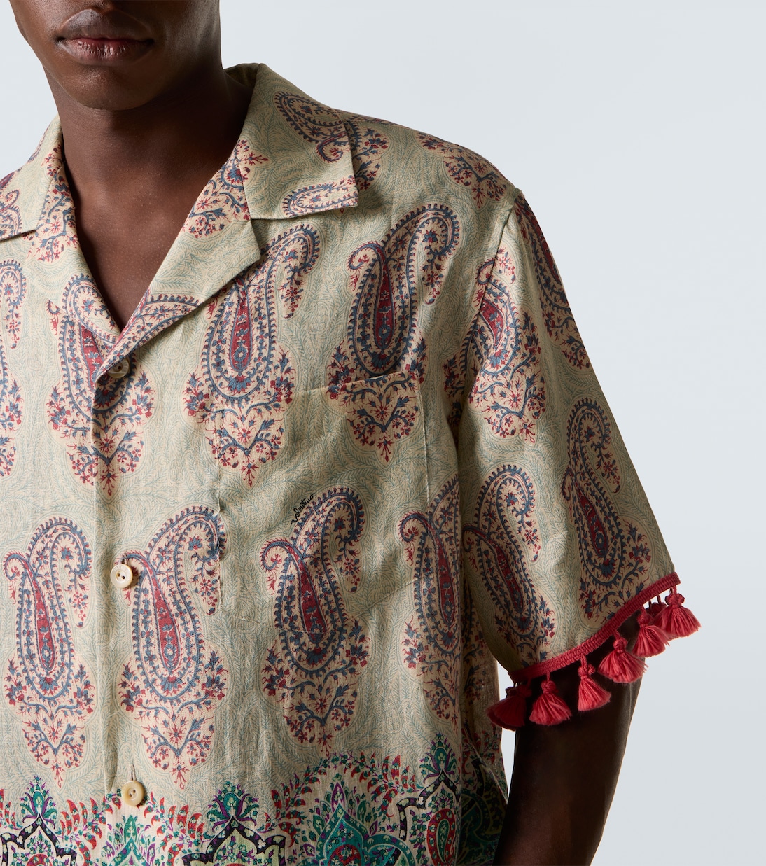 Camisa bowling de lino con paisley | Valentino
