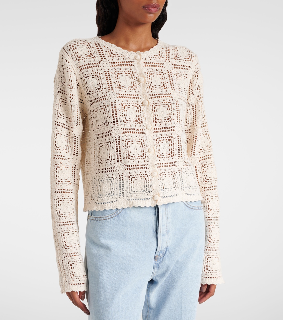 Cárdigan en croché de algodón | Frame