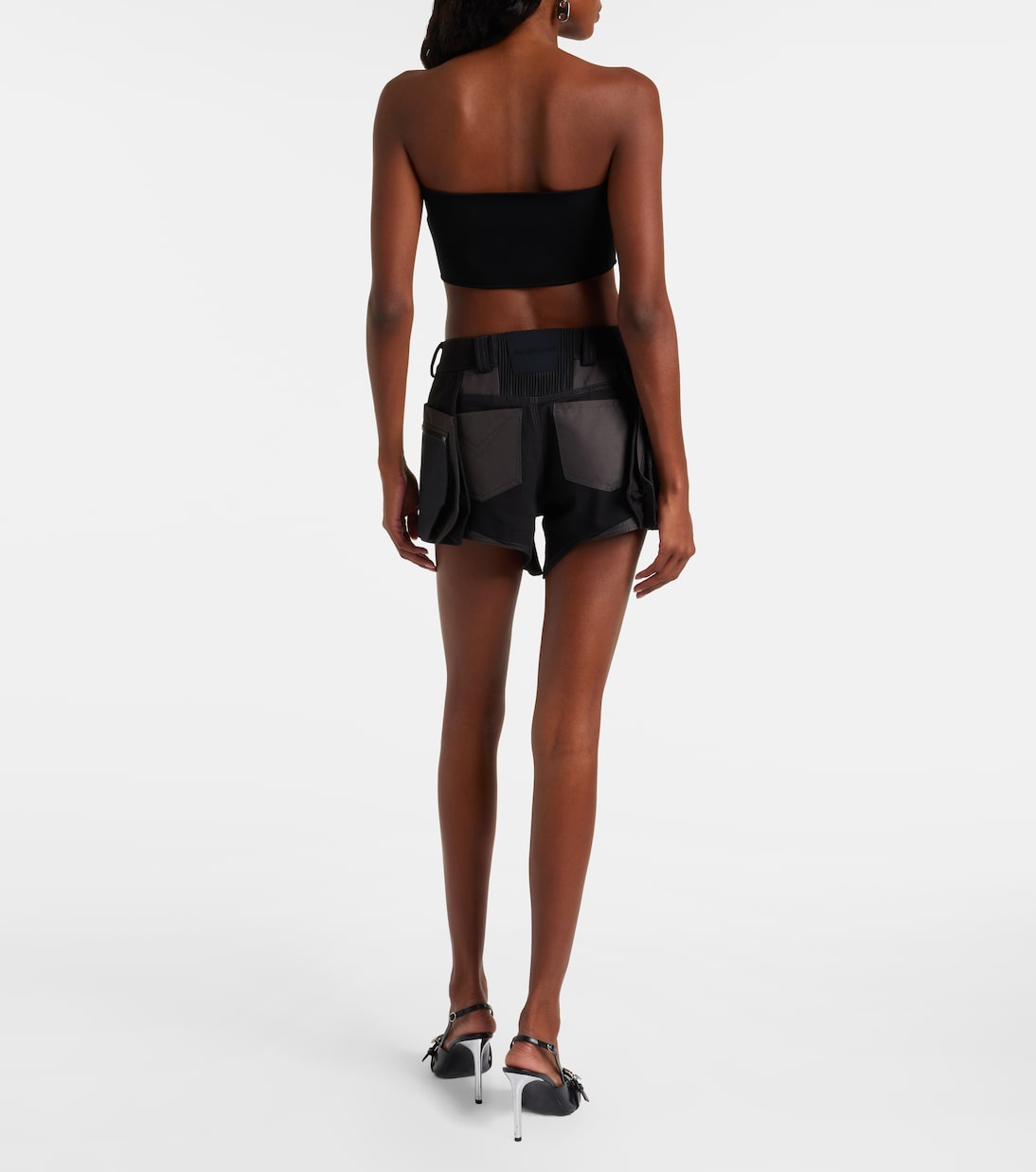 Belted low-rise cotton cargo shorts | Mugler
