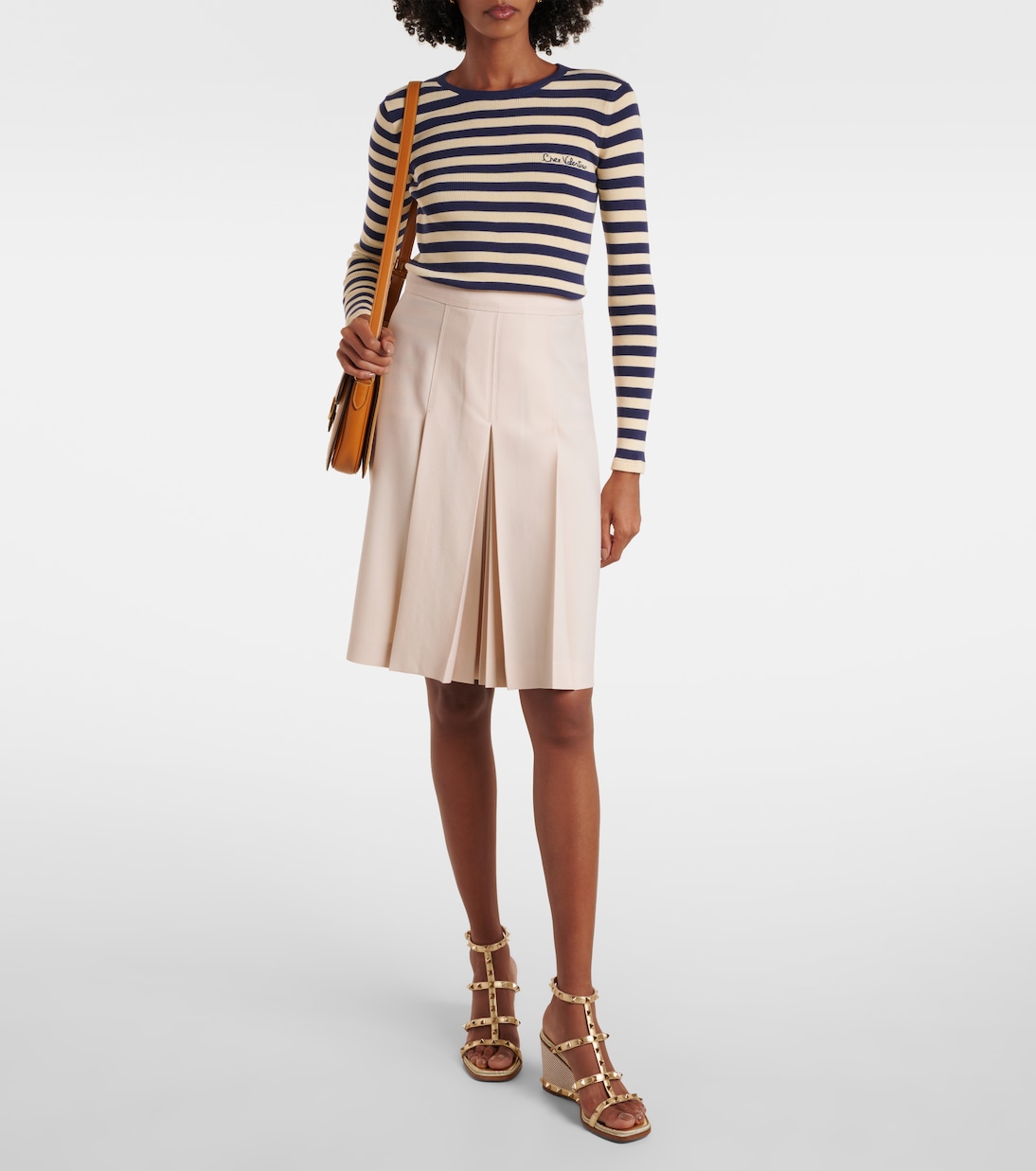 Rockstud 80 leather espadrille wedges | Valentino Garavani
