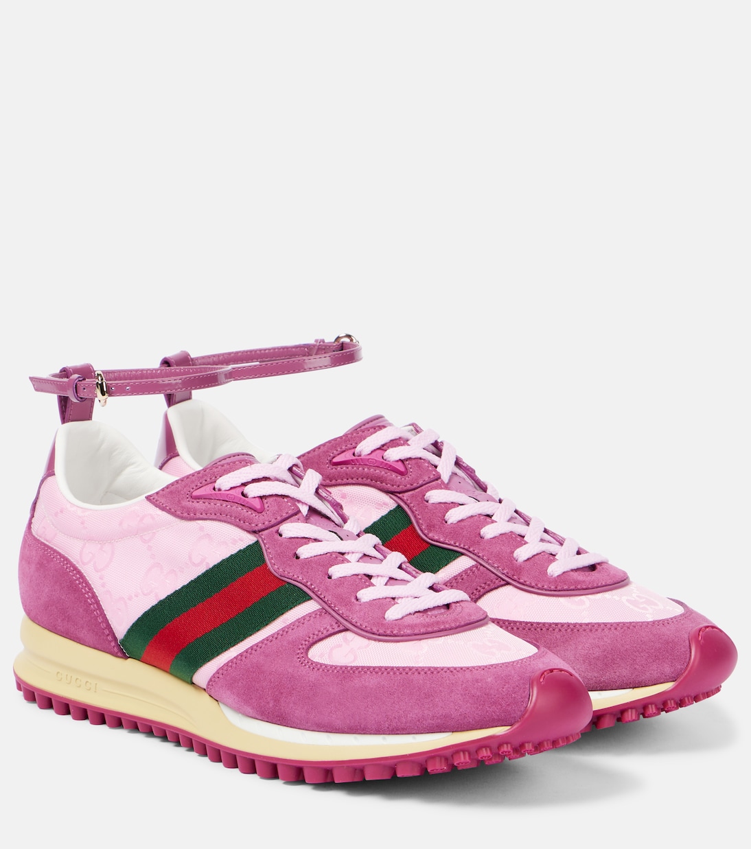 Nora Web Stripe suede sneakers | Gucci