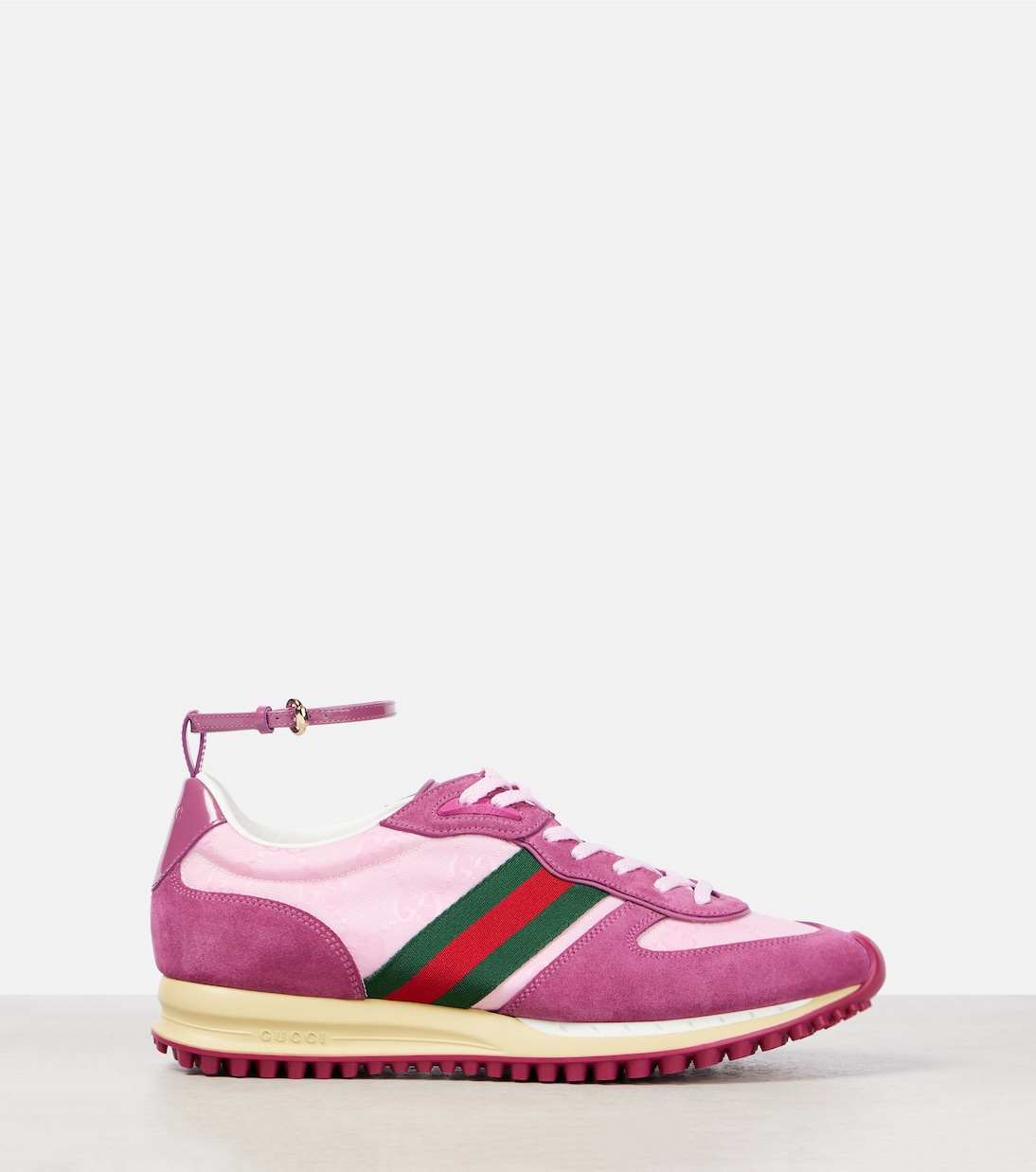 Nora Web Stripe suede sneakers | Gucci