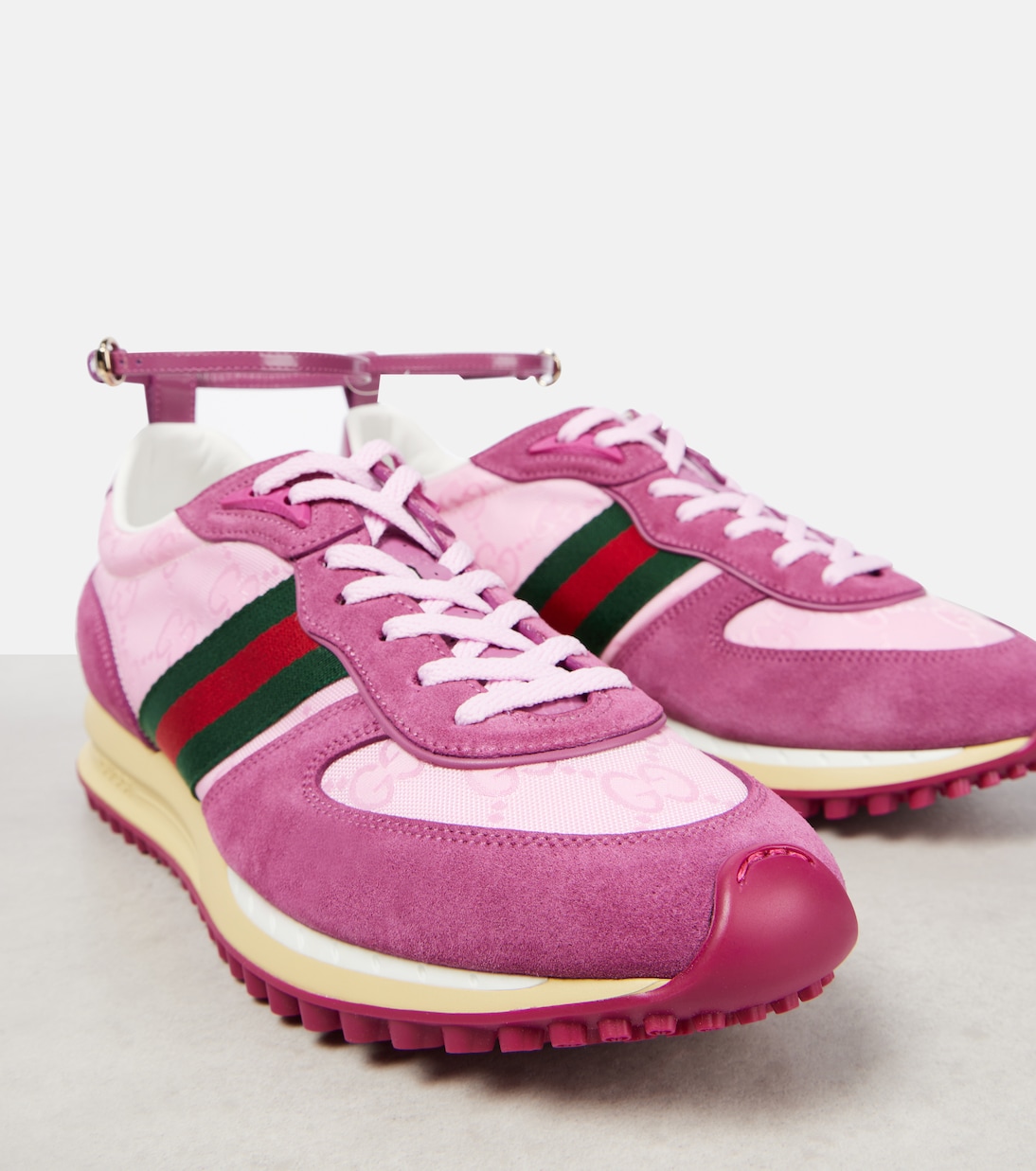 Nora Web Stripe suede sneakers | Gucci