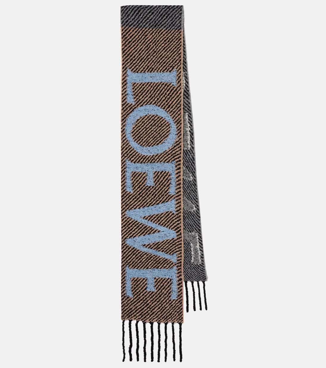 Logo alpaca and wool-blend scarf  | Loewe