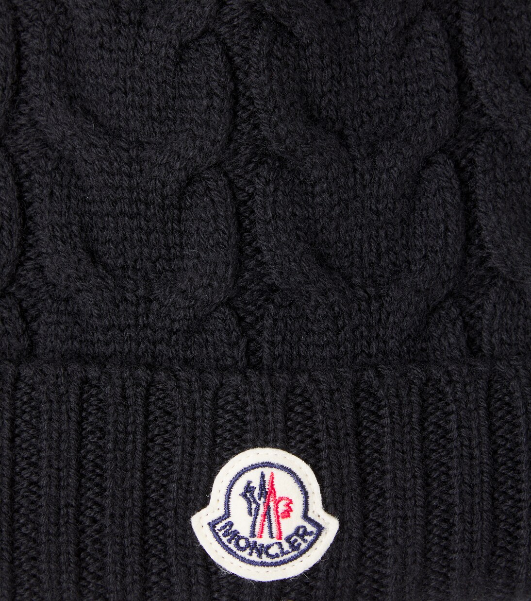 Logo cable-knit wool beanie | Moncler Enfant