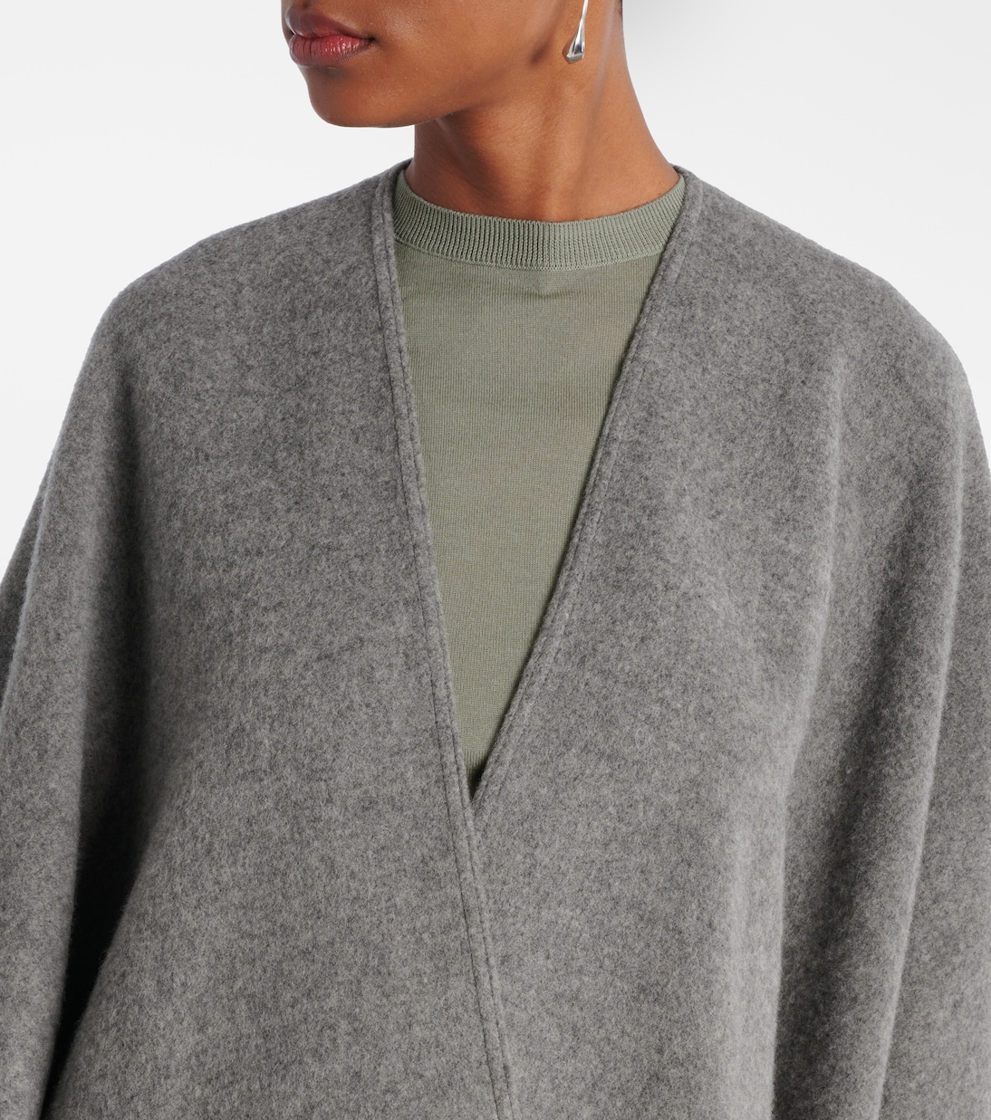 Hilde fringed wool jacquard cape | Max Mara