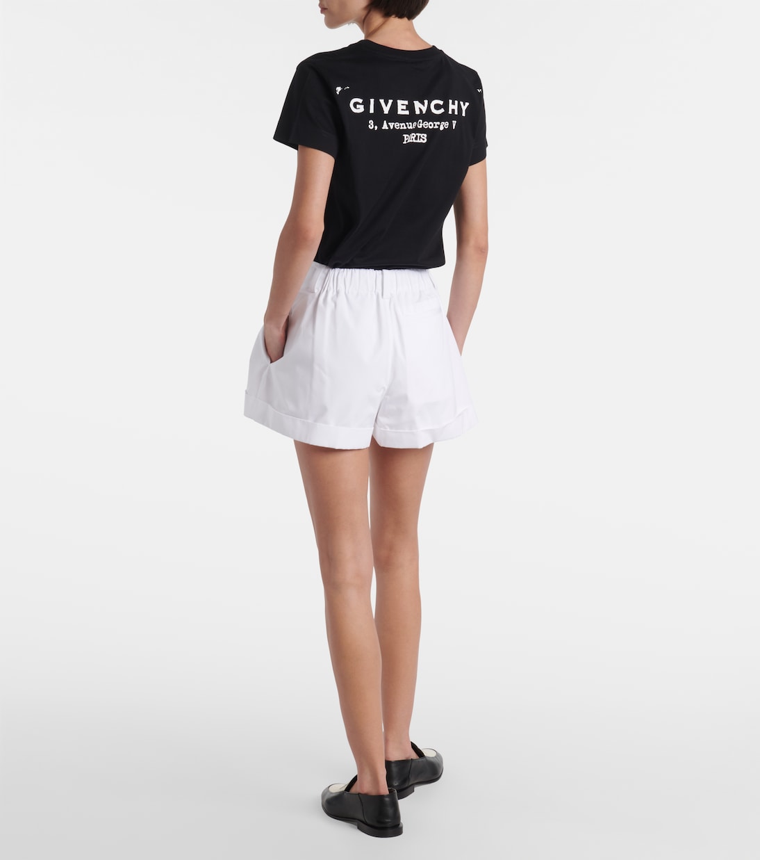 Pleated cotton poplin shorts | Givenchy